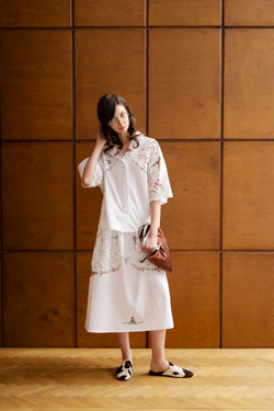 Юбка с цветочной перфорированной вышивкой