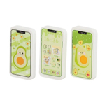 Ластик Basir, фигурный, серия "Сотовый телефон /авокадо/", цветной корпус в форме телефона, с рисунком авокадо