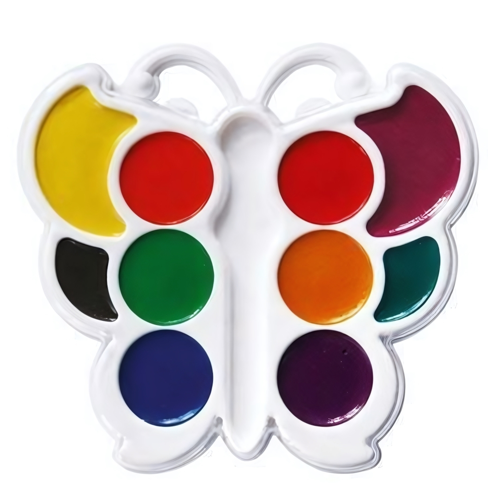 Акварель медовая "Бабочка" 10 цветов, без кисти, пластик (Луч)