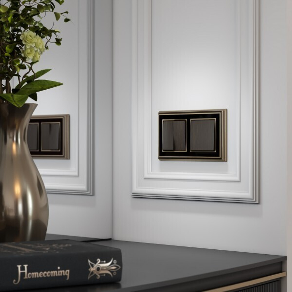 Набор клавиш для выключателя двухклавишного (бронзовый)