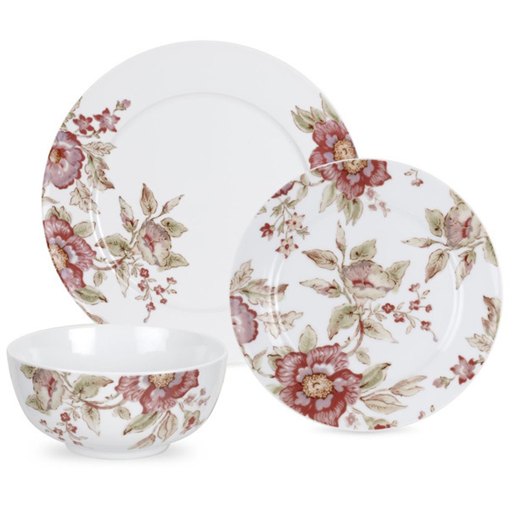 Сервиз столовый на 4 персоны 12 предметов Красная роза Royal Worcester