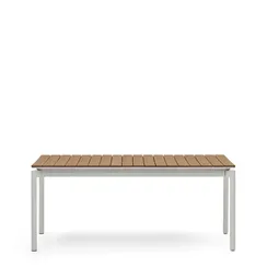 Уличный раздвижной стол Canyelles из полистирола и алюминия светло-серого цвета, 180 (240) x 100