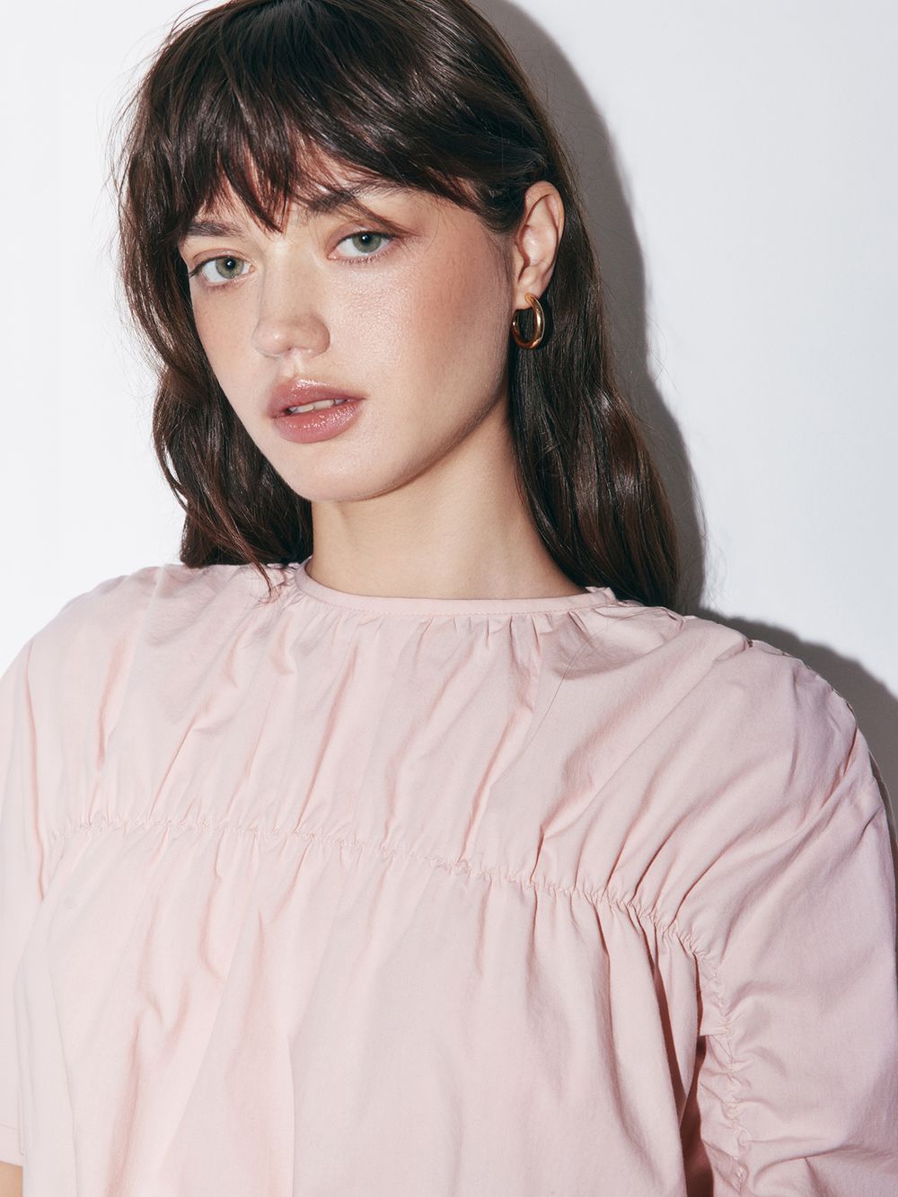 Рубашка с драпировкой "Пепельная роза" женская