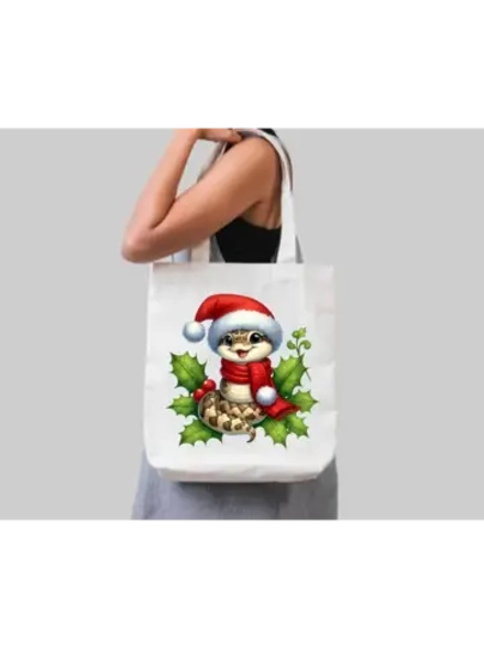 Термотрансфер "Новогодняя змея 02" 20х20, наклейка на одежду