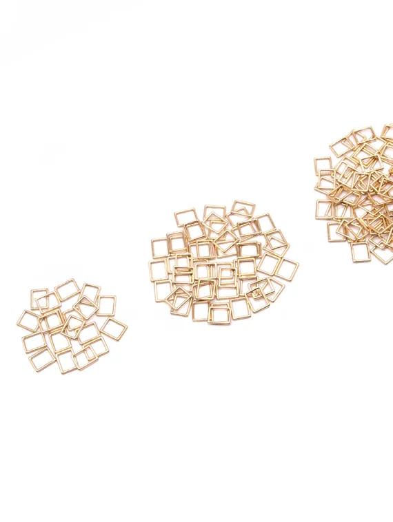 Кольцо - квадрат Arta-F, 10 мм, металл, золото