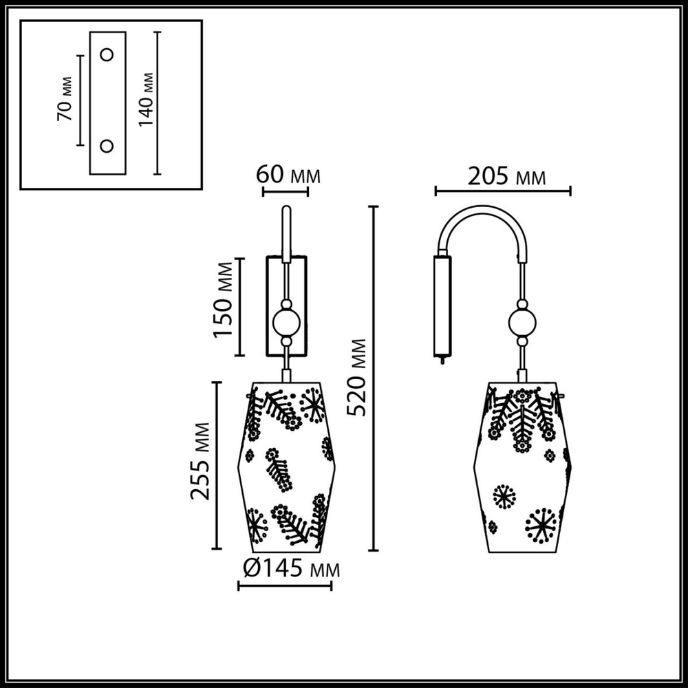 5444/1W ODL_EX Бра E27 1х40W 220В PENDANT COLLECTION