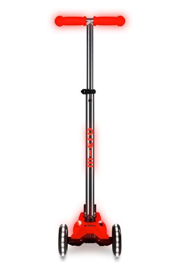 Самокат Maxi Micro Deluxe Glow Plus (светящийся) LED красное сияние