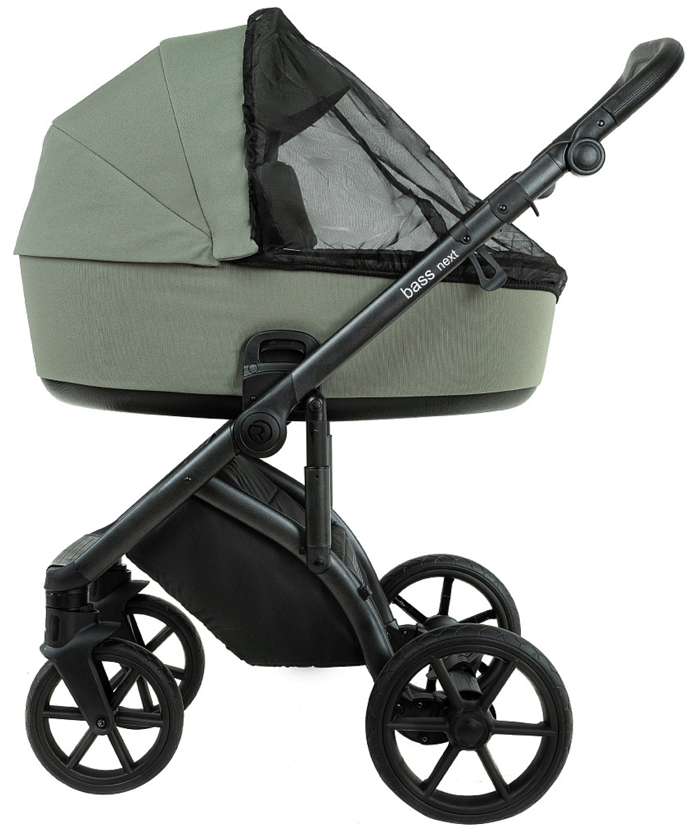 Детская коляска Roan Bass Next 2.0 3 в 1 с автокреслом Pituso Baesa Pro Black BSN/43/2 Sage Green/Black/руч.Black