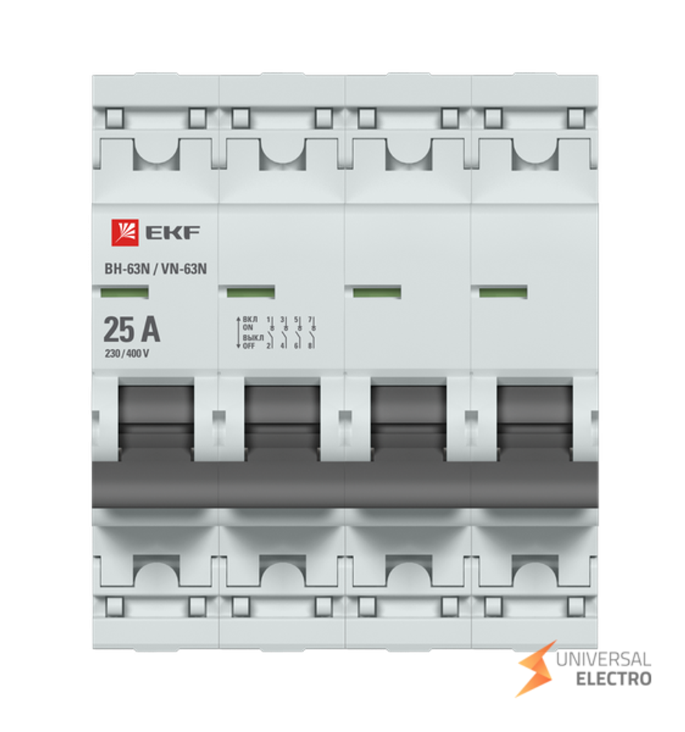 Выключатель нагрузки 4P 25А ВН-63N EKF PROxima