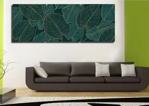 Модульная картина "Тропические листья"