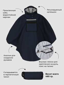 Дождевик-пончо синий Gamp Navy Blue