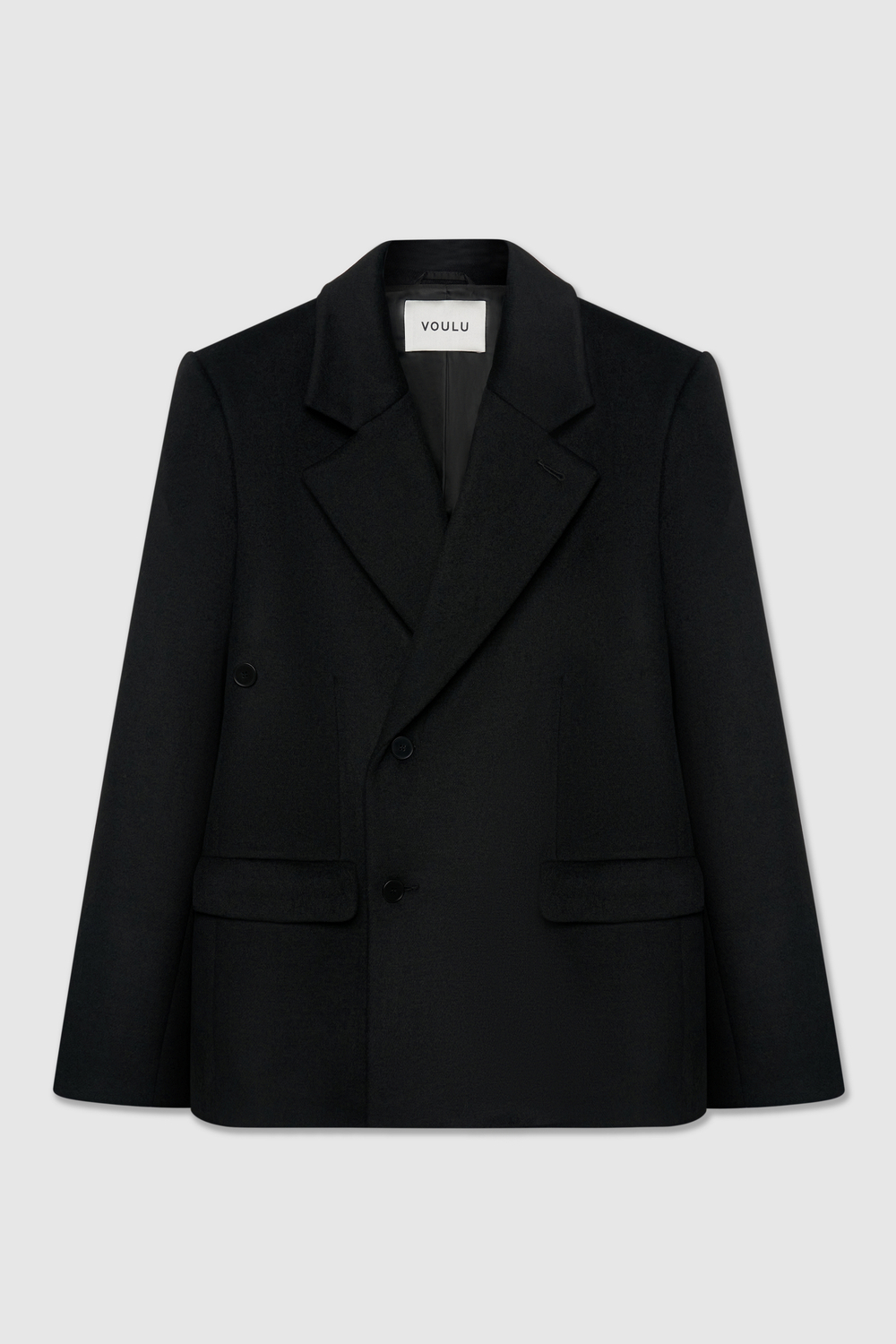 Черное полупальто из шерсти