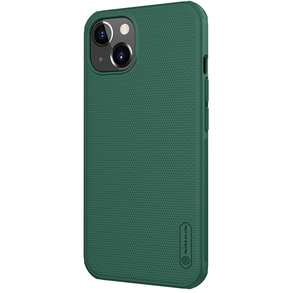 Усиленный чехол зеленого цвета (Deep Green) от Nillkin для iPhone 14 и 13, серия Super Frosted Shield Pro