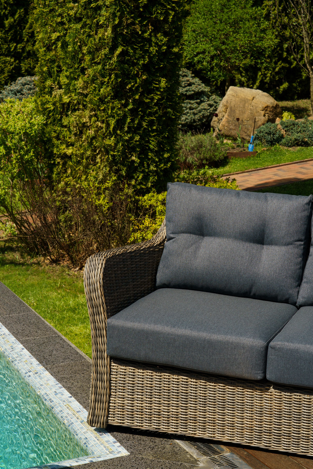 3-х местный диван из искусственного ротанга ВЕНЕЦИЯ (цвет: коричневый)