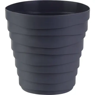 Кашпо для цветов пластиковое 3,5л d-19,7см «Бархан» Антрацит