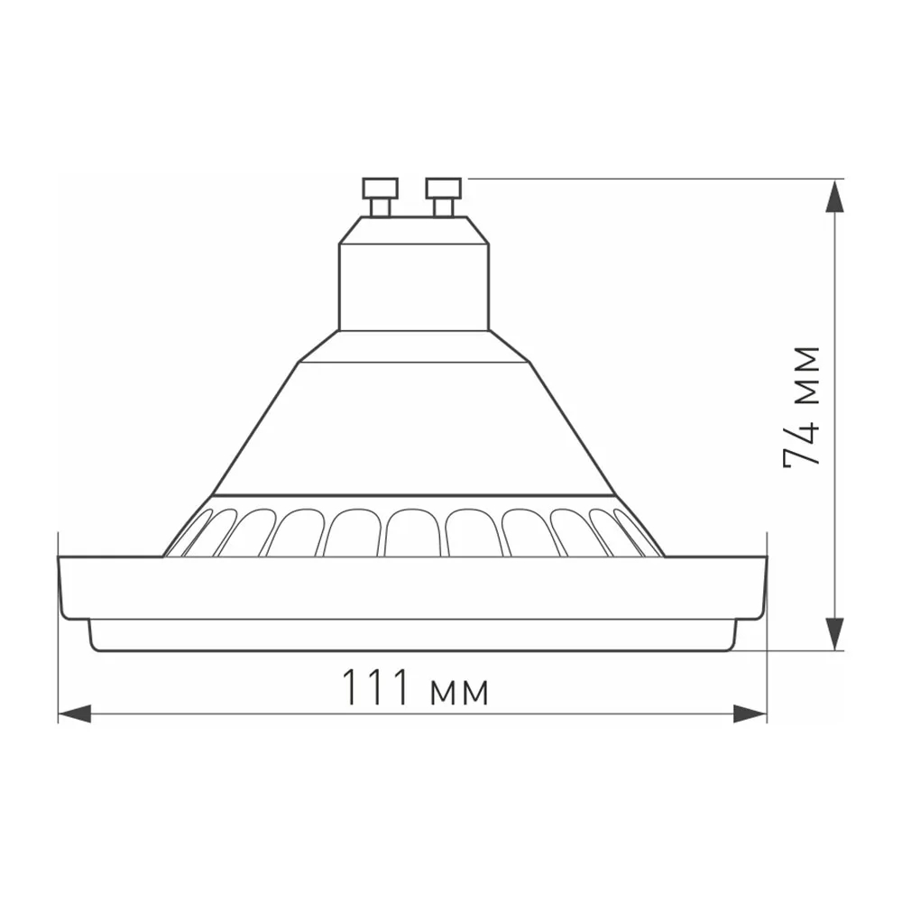Лампа AR111-UNIT-GU10-15W-DIM Warm3000 (WH, 24 deg, 230V) (Arlight, Металл) 026867