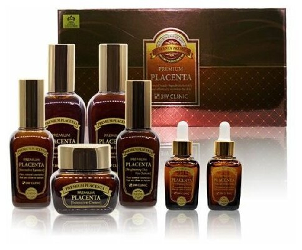 Набор 3W Clinic Набор с плацентой для комплексного ухода за лицом / Placenta 7 items set 145млх2+50млх3+30млх2