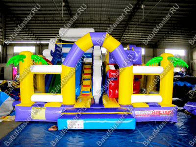 Коммерческий батут "Белый клык" с не механизированной головой, размер 6*6*4 м