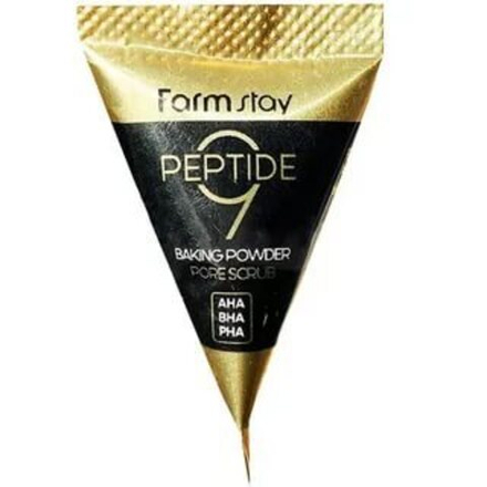 Скраб в пирамидках с содой и пептидами FarmStay Peptide 9 baking powder pore scrub, 7 г