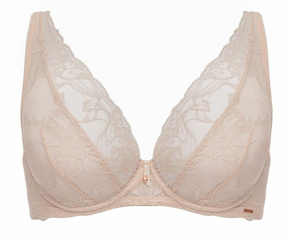 Телесный бюстгальтер-бралетт Sublime с мягкими +size чашками (Размер: 100D) (Цвет: телесный)