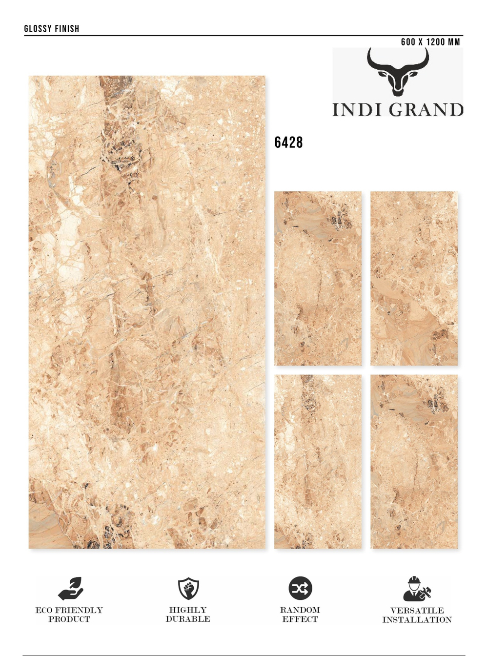 Керамогранит glossy №5, 60х120, 6428