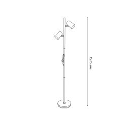 ULM-T600 2х6W-4500K-DIM BLACK Торшер напольный светодиодный. 2х6W. Сенсорный выключатель. Диммер. Черный. ТМ Uniel