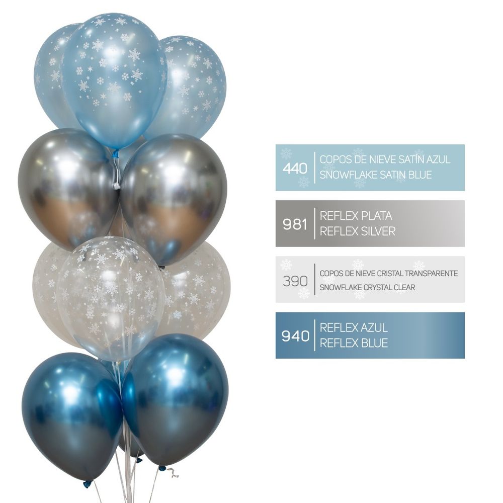 Шар (12''/30 см) Reflex, Зеркальный блеск, Серебро (981), хром, 50 шт.