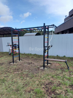 Монтаж уличной шведской стенки Sv Sport Рукоход (4 вертикальных столба)