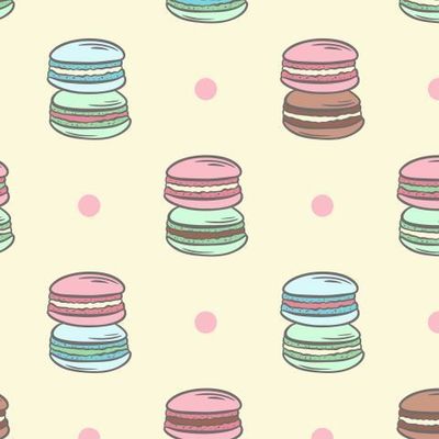 Пастельный милый принт с макарунами