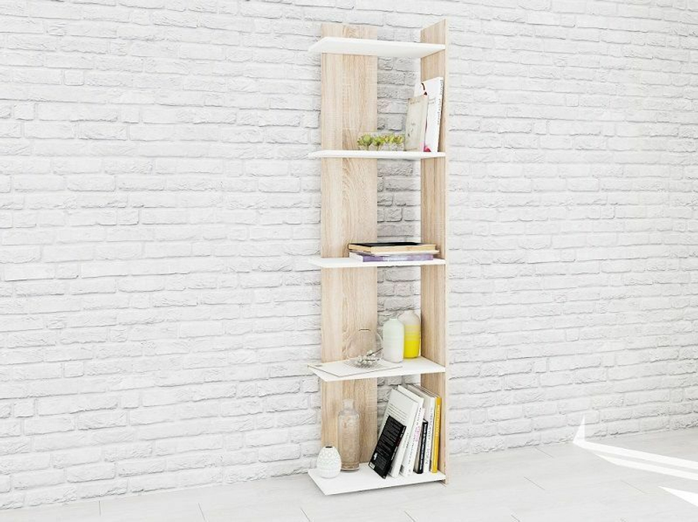 Стеллаж Ромео-7, дуб сонома/белый