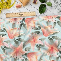 Ткань бифлекс лилия-монстера