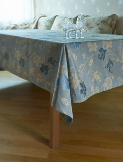 Скатерть круглая 220 и 8 салфеток Gamba 9812 Cielo голубая