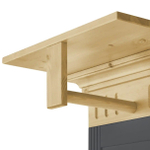 Вешалка настенная 53х26х183, Хельсинки, деревянная, малая, в прихожую, массив дерева, серый/антик, Dipriz