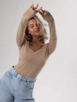 Лонгслив облегающий трикотажный