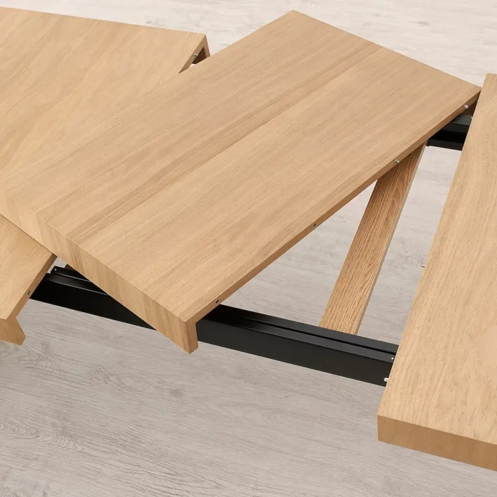Раздвижной стол - IKEA TARSELE, 150/200х80х77 см, ТАРСЕЛЬ ИКЕА,  дубовый шпон/черный
