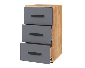 Тумба с ящиками КВАРТЕТ-13 дуб крафт золотой / графит серый