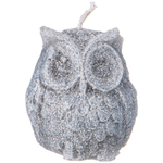 Свеча декоративная "Сова" серая с блеском 5*4,5см