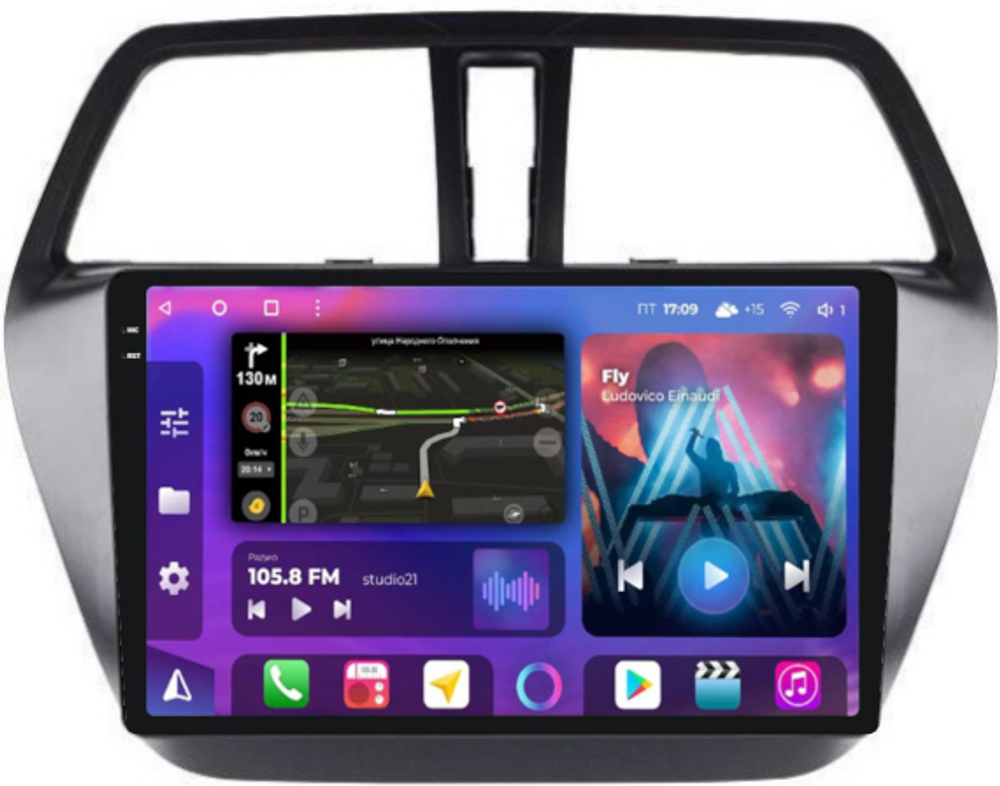 Магнитола Suzuki SX4 2 2013-2021 - FarCar BM337M-2K монитор 9.5" 2K QLED на Android 14, TS10, 4+32Гб, CarPlay, 4G SIM-слот