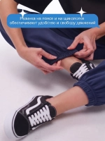 Брюки синие на резинке для парикмахеров и колористов