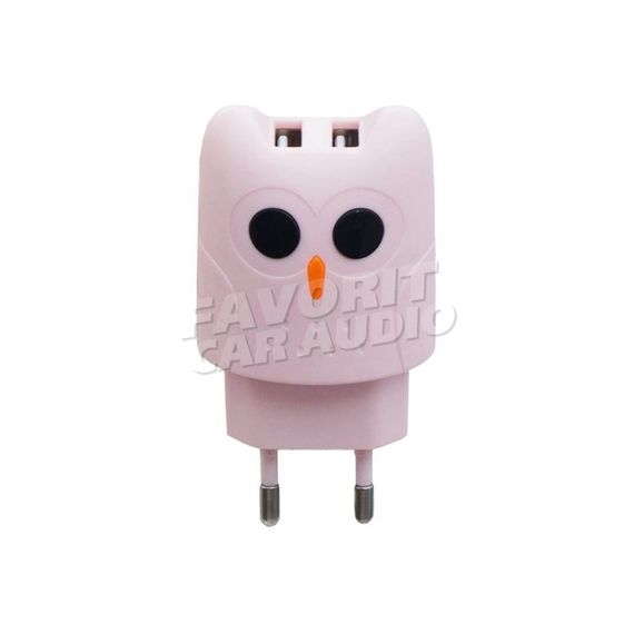 СЗУ 2 USB HOCO KC1A 2400mA пластик розовый