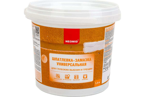 ШПАТЛЕВКА ДЛЯ ВЫБОИН И ТРЕЩИН (1,4КГ) НЕОМИД