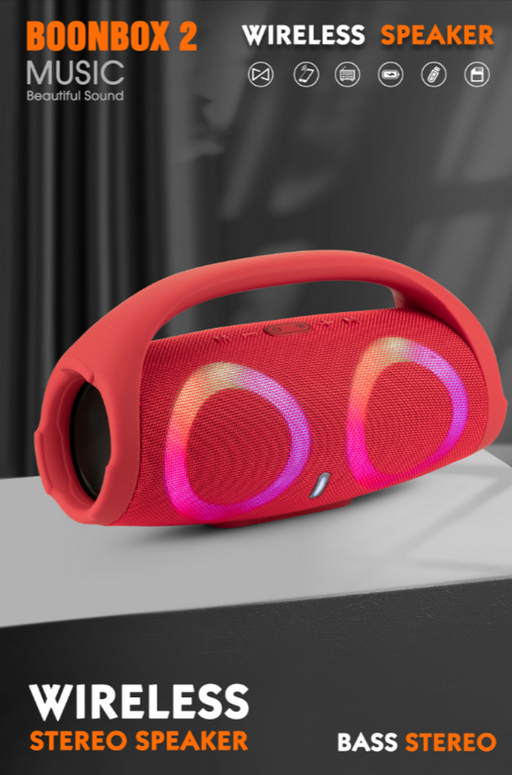 Беспроводная колонка BoonBox2 Mini (BT/USB/FM) Light