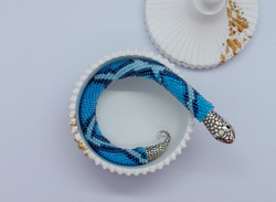 Браслет из бисера Змейка, Ручная работа, подарок маме/сестре/подруге