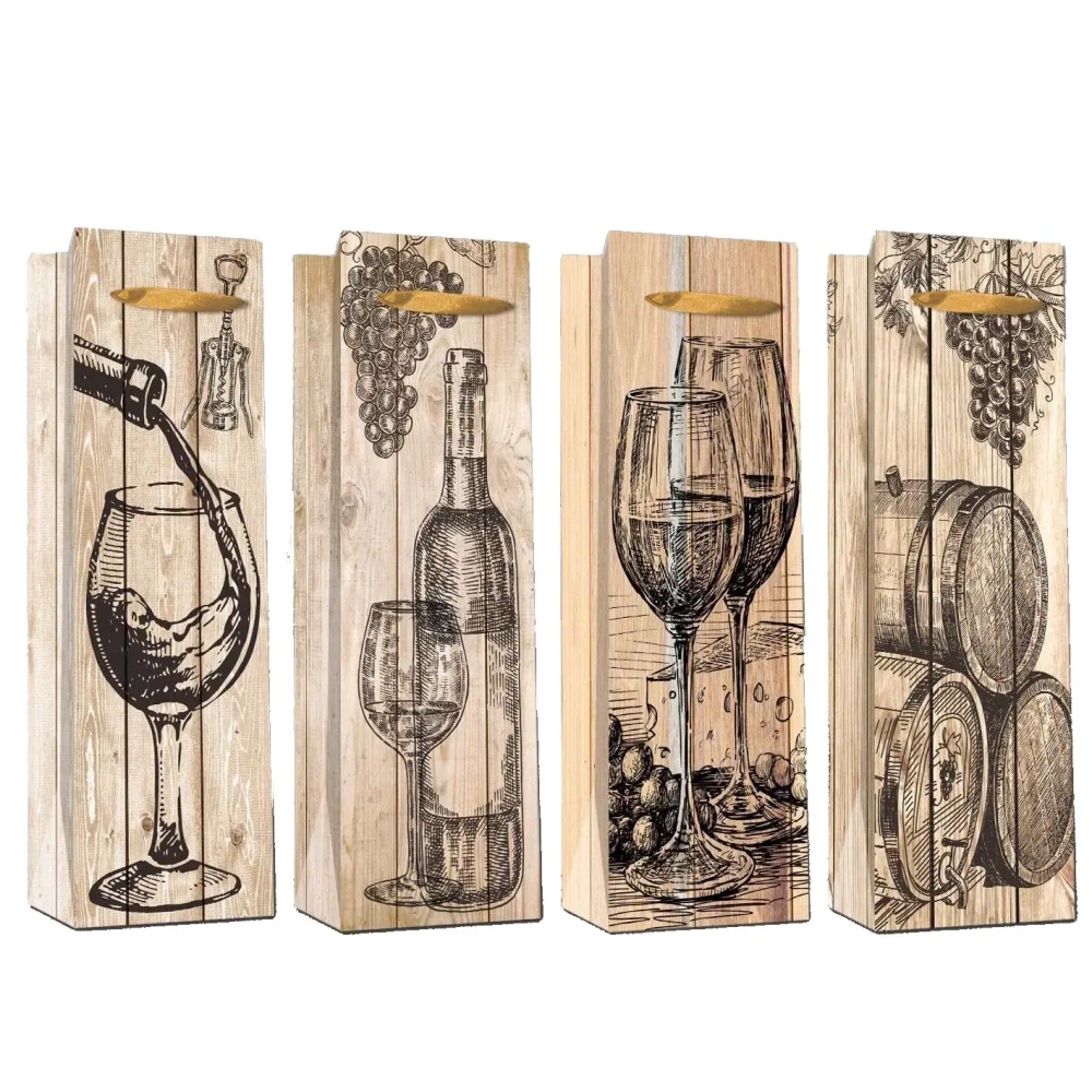 Пакет под бутылку 36*12,8*8,4"Праздничный этюд», микс