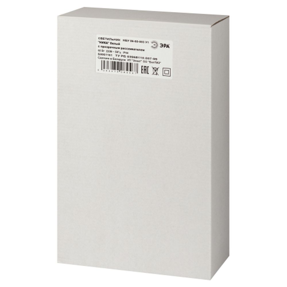Садово-парковый светильник ЭРА НБУ 06-60-003 Ника 60Вт белый прозрачный | Садово-парковые светильники
