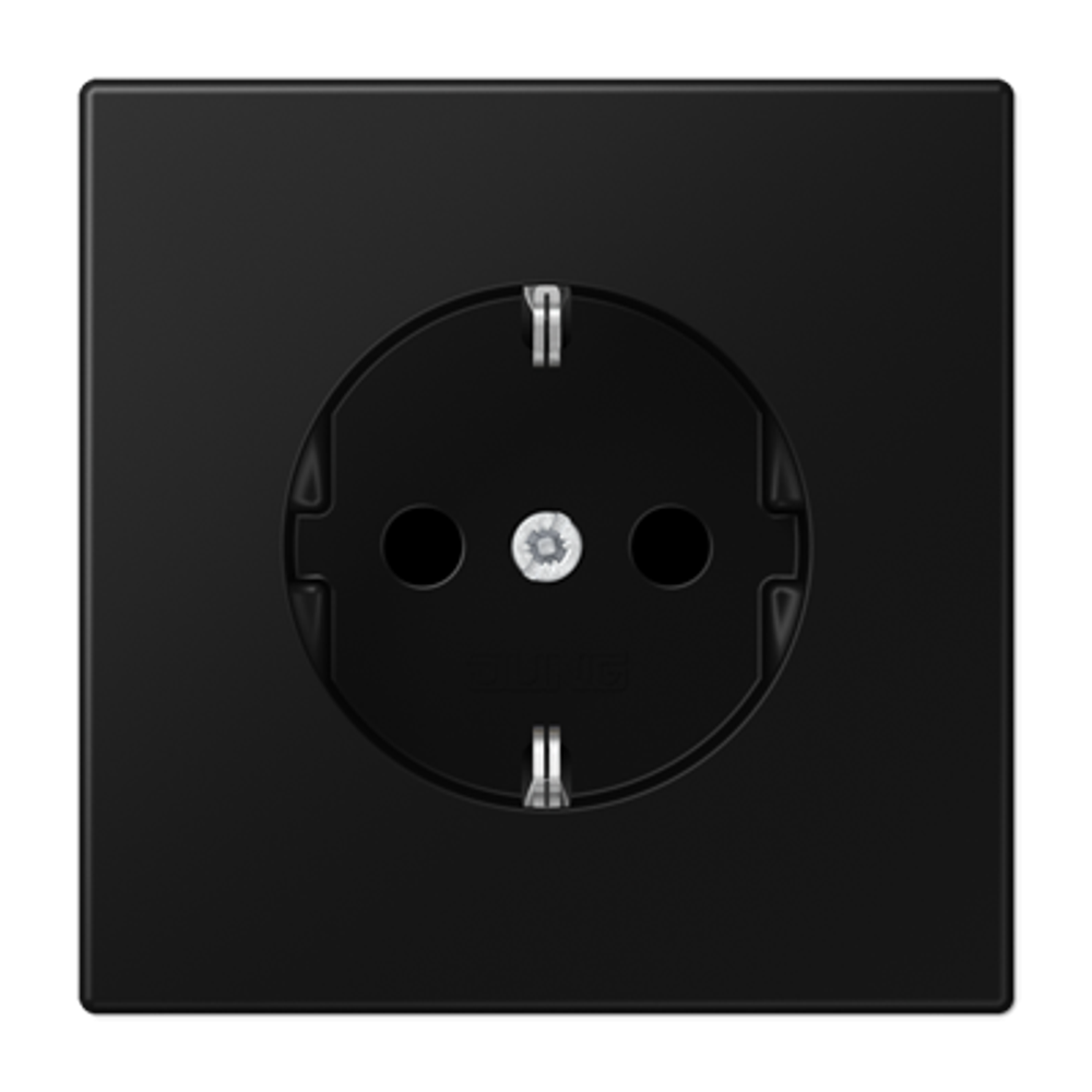 JUNG LS 990 Черный матовый Розетка с защитой от детей, SCHUKO, арт.LS1520KISWM