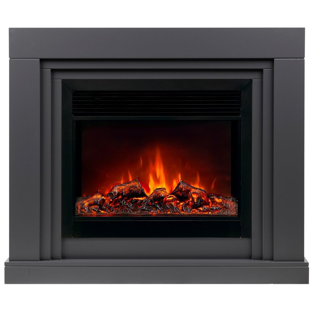 Электрокамин RealFlame Stanley 26 GR серый с очагом Moonblaze Black