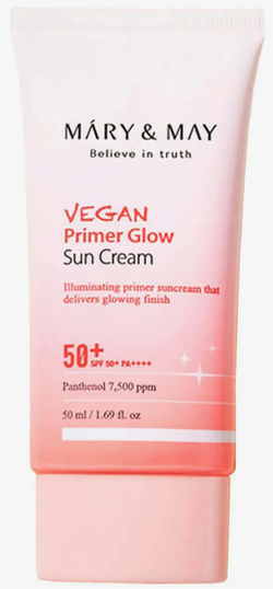 Mary&May Vegan Primer Glow Sun Cream солнцезащитный крем-праймер SPF50+ PA++++ 50мл
