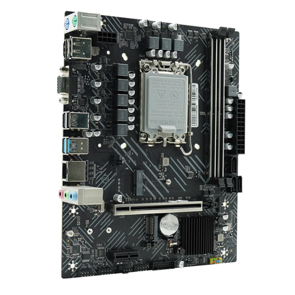 Материнская плата AFOX IH610D4-MA-V4, Socket1700, mATX, Retail, 2xDDR4, PCIe4.0, 1xM.2, GLAN, M.2 WiFi, 2xPS/2, 4xUSB2, 4xUSB3, VGA, HDMI, DP