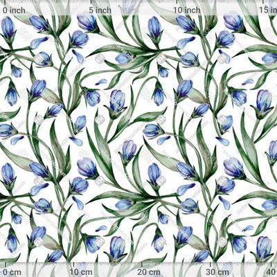 Голубые цветы на белом фоне by Mishi@ 600 DPI